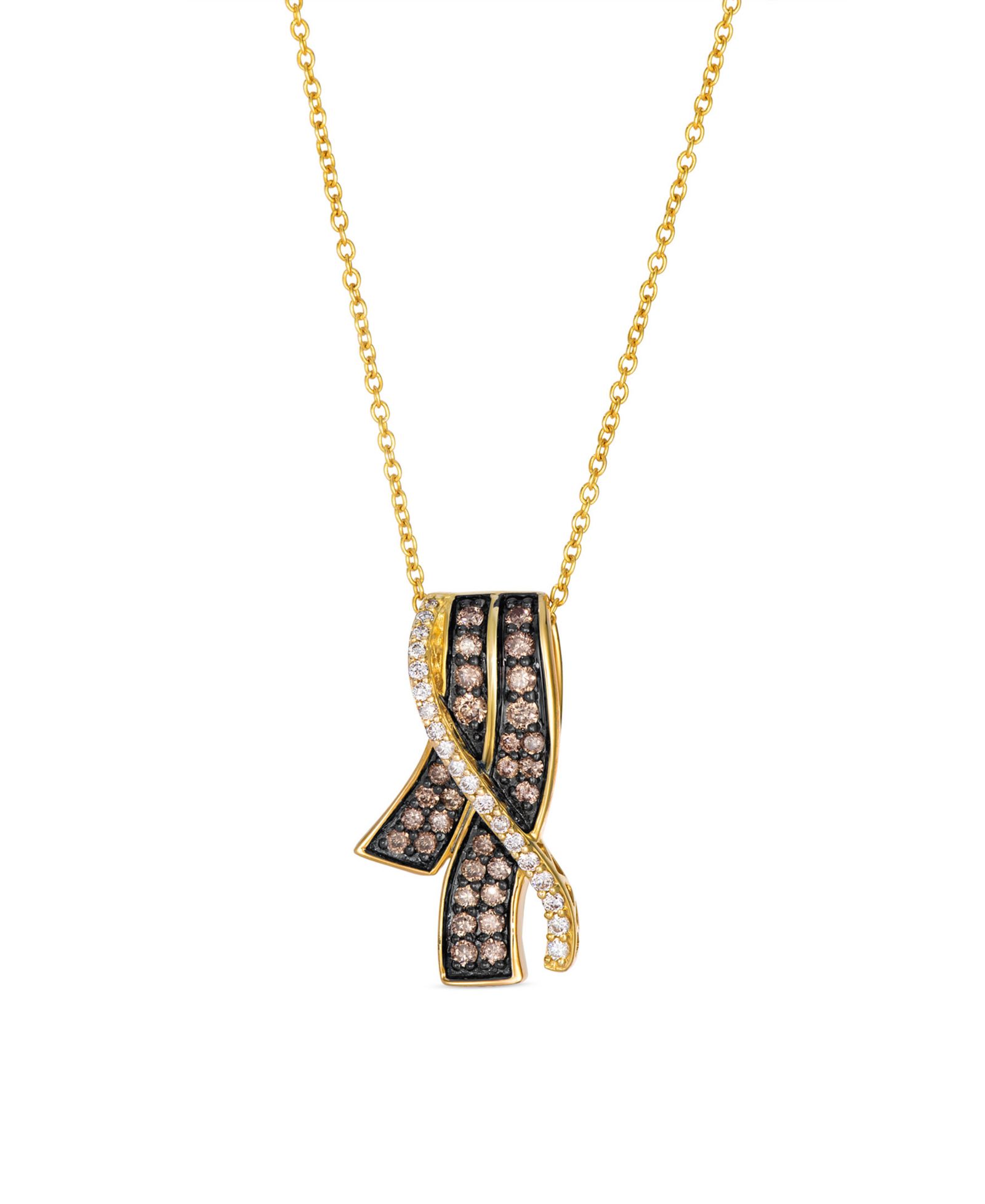 Le Vian Chocolate & Vanilla Diamond Necklace (0.44 ct. t.w.) in 14k Honey Gold