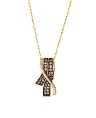Le Vian Chocolate & Vanilla Diamond Necklace (0.44 ct. t.w.) in 14k Honey Gold