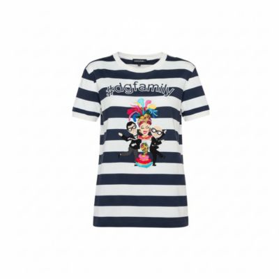 Женская хлопковая футболка Dolce & Gabbana в полоску