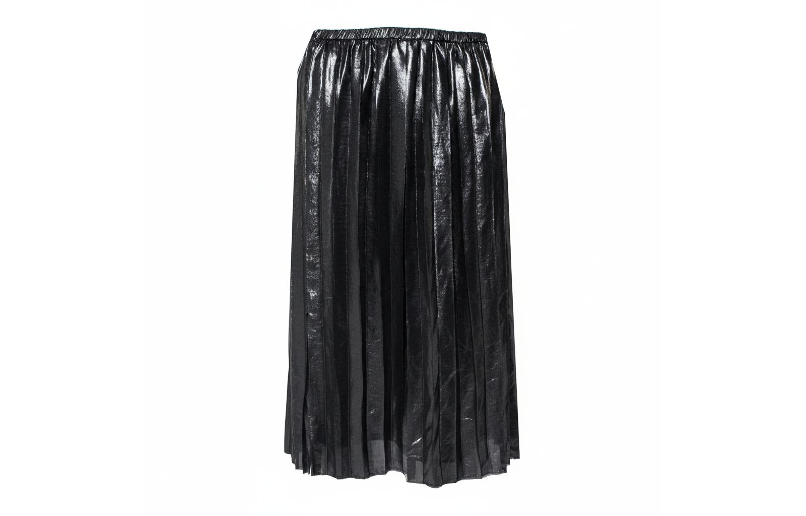 Pre-Owned Isabel Marant Women's Metallic Grey Lame' Pleated Knee Length Skirt
