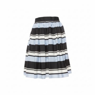 Женская мини-юбка Dolce and Gabbana Blue Striped Cotton Flared