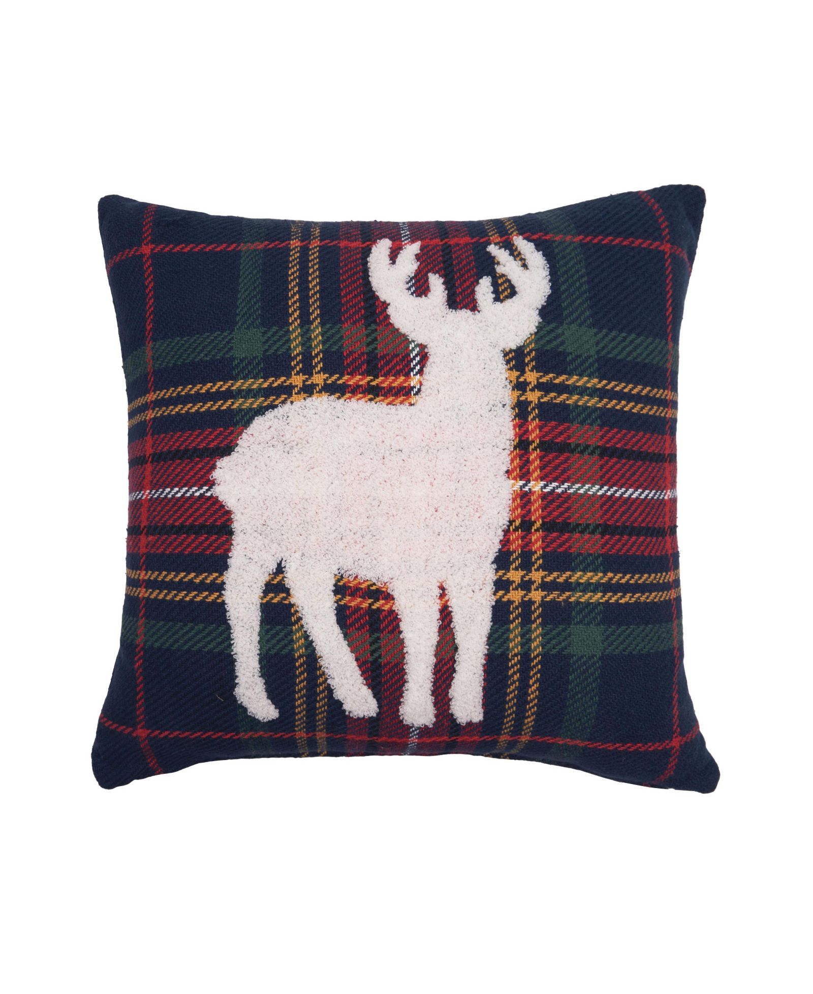 Декоративная подушка C&F HOME Blue Lennox Plaid Deer Cotton Blend