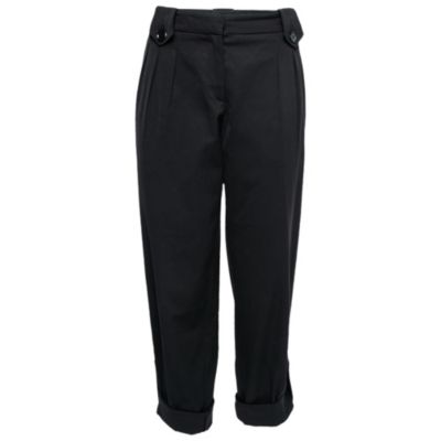 Pre-Owned Moschino Women's Black Crepe Cropped Trousers