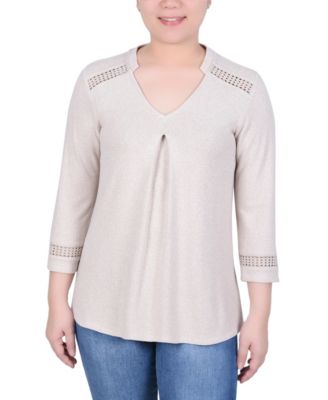 NY Collection Women's 3/4 Sleeve Swing Tunic Top