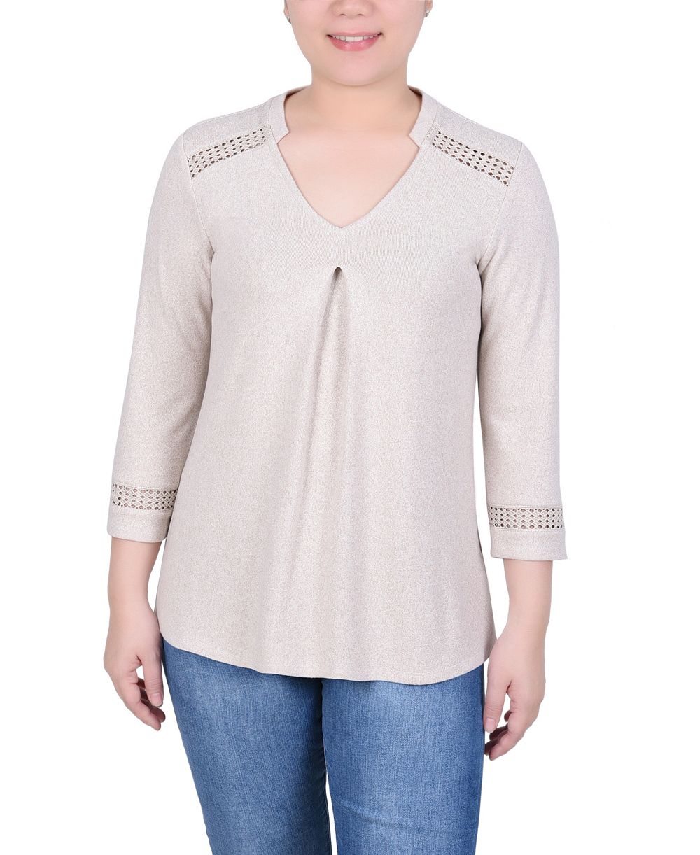 NY Collection Petite 3/4 Sleeve Swing Tunic Top