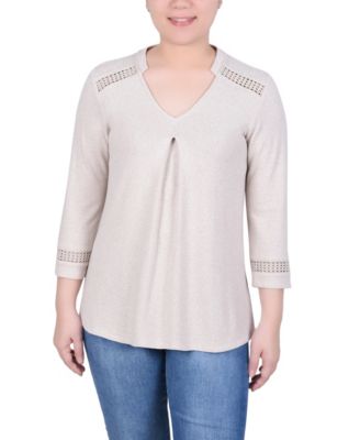 NY Collection Petite 3/4 Sleeve Swing Tunic Top