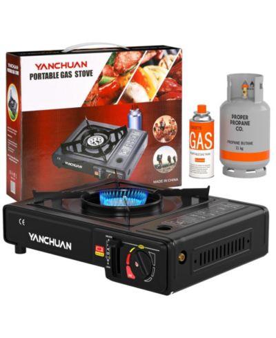 Artudatech Portable Dual-Fuel Butane/LPG Camp Stove with Electronic Ignition & Adjustable Flame Control