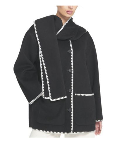 Женское пальто-рубашка ELLE Collection с отстегивающимся шарфом