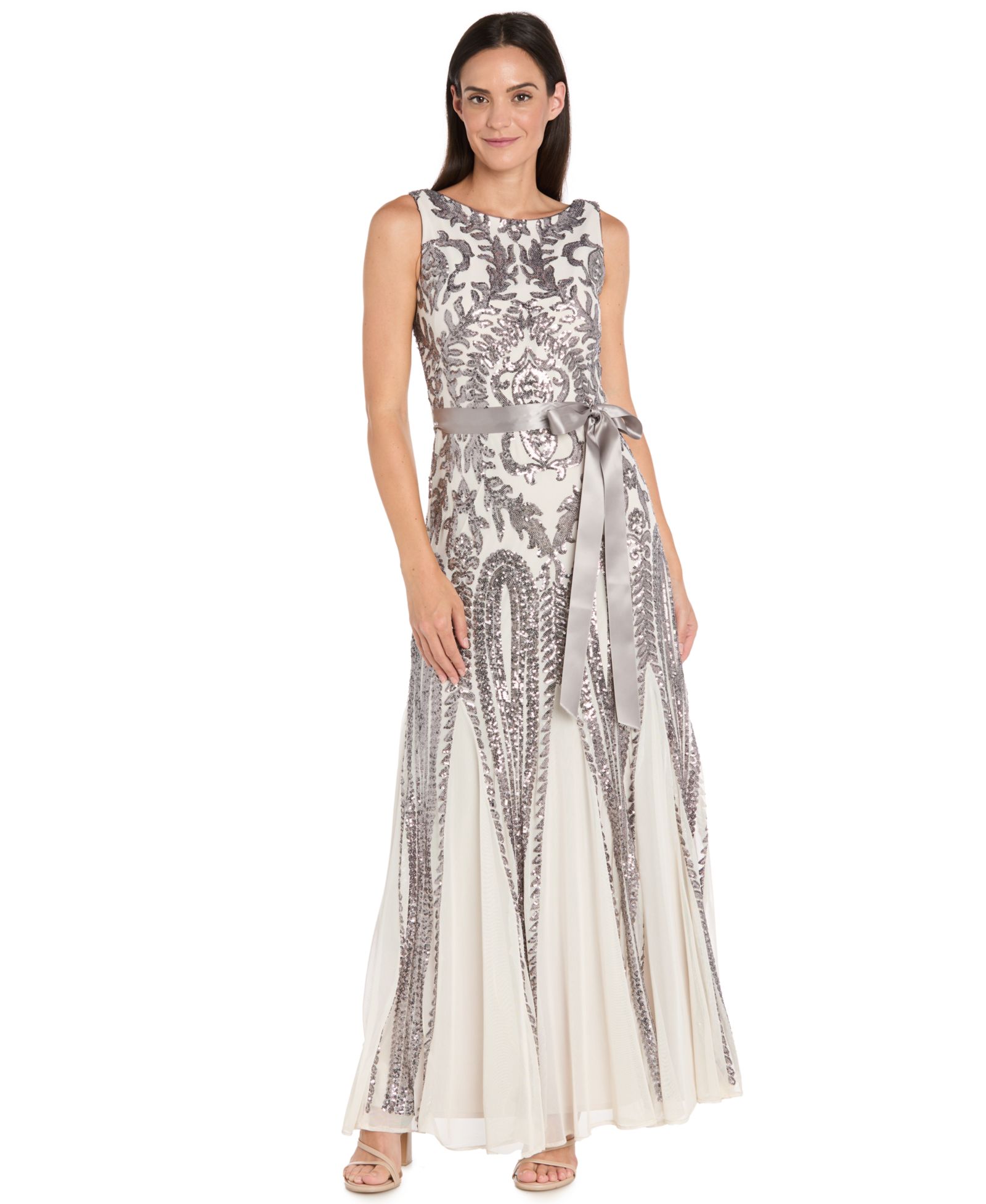 Женское вечернее платье R & M Richards Sequin Sleeveless Ball Gown