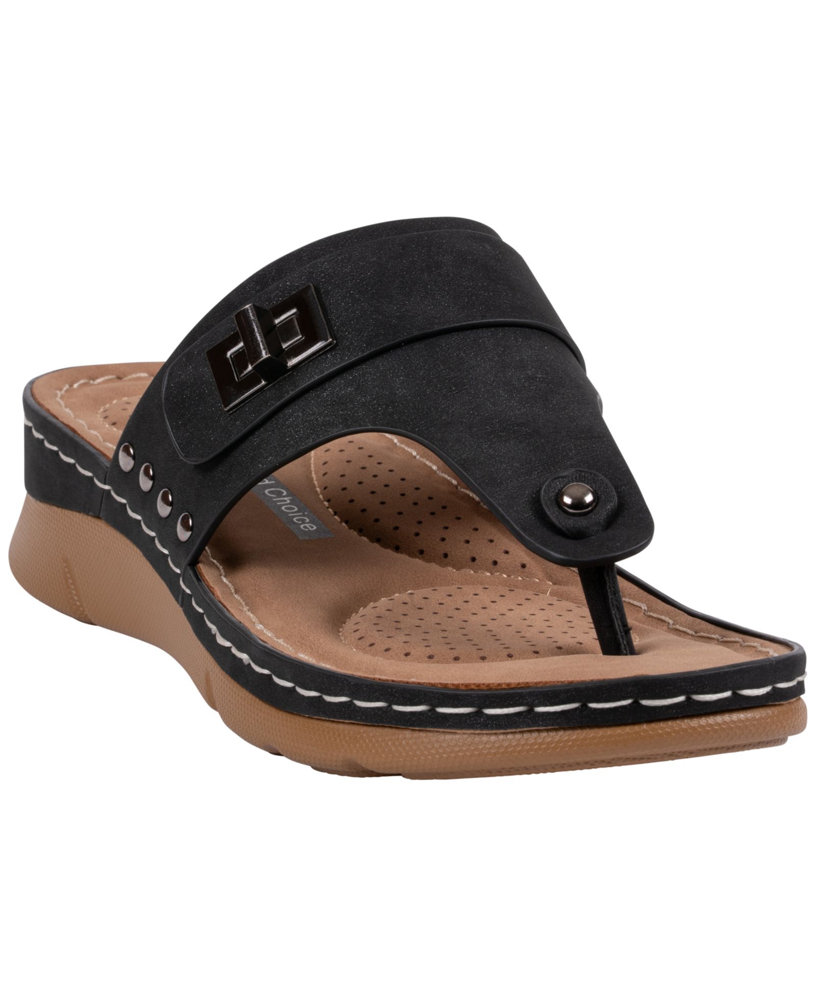 Сандалии-тапочки GC Shoes Women's Arla Thong Slip On Comfort Sandals с ремешком между пальцами, удобные