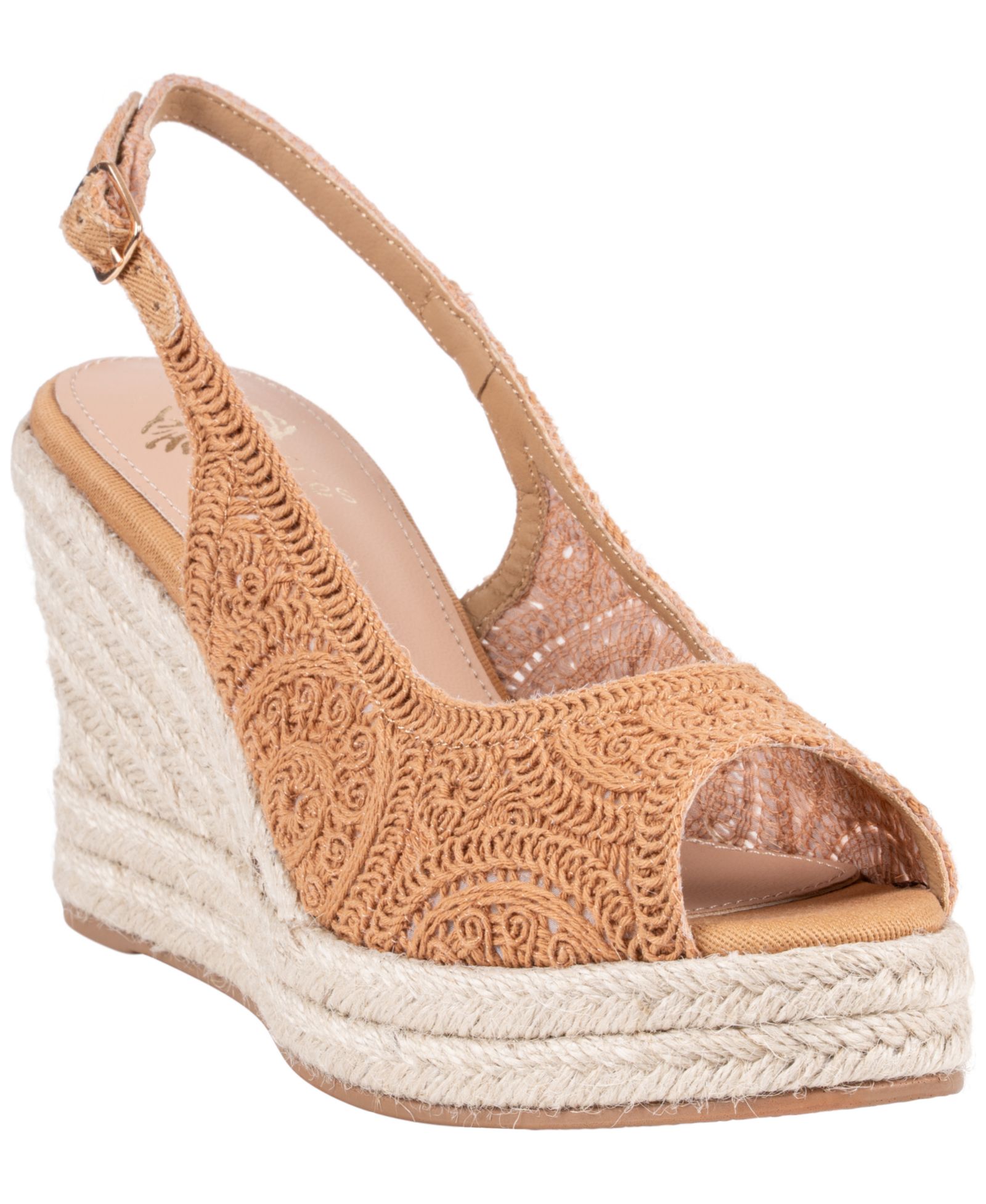 GC Shoes Women's Bowery Crochet Espadrille Wedge Sandals