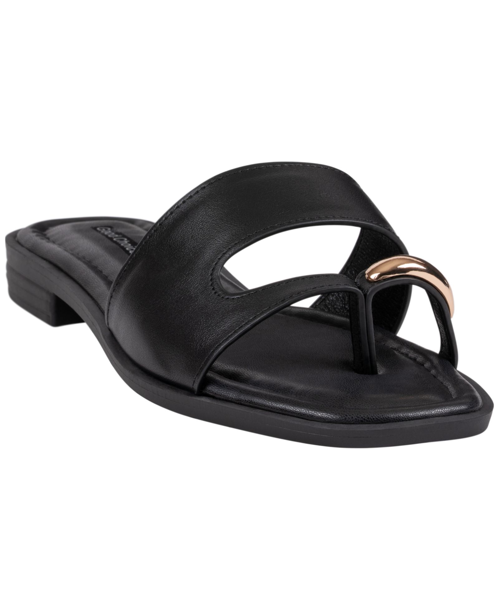 GC Shoes Women's Halie Toe Ring Slide Flat Sandals
