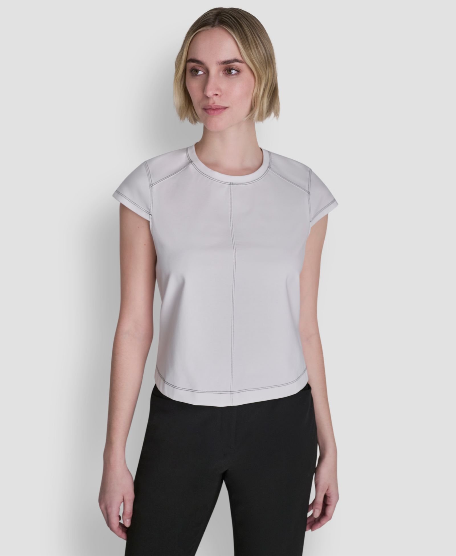 Женский топ DKNY City Ponte Knit с коротким рукавом