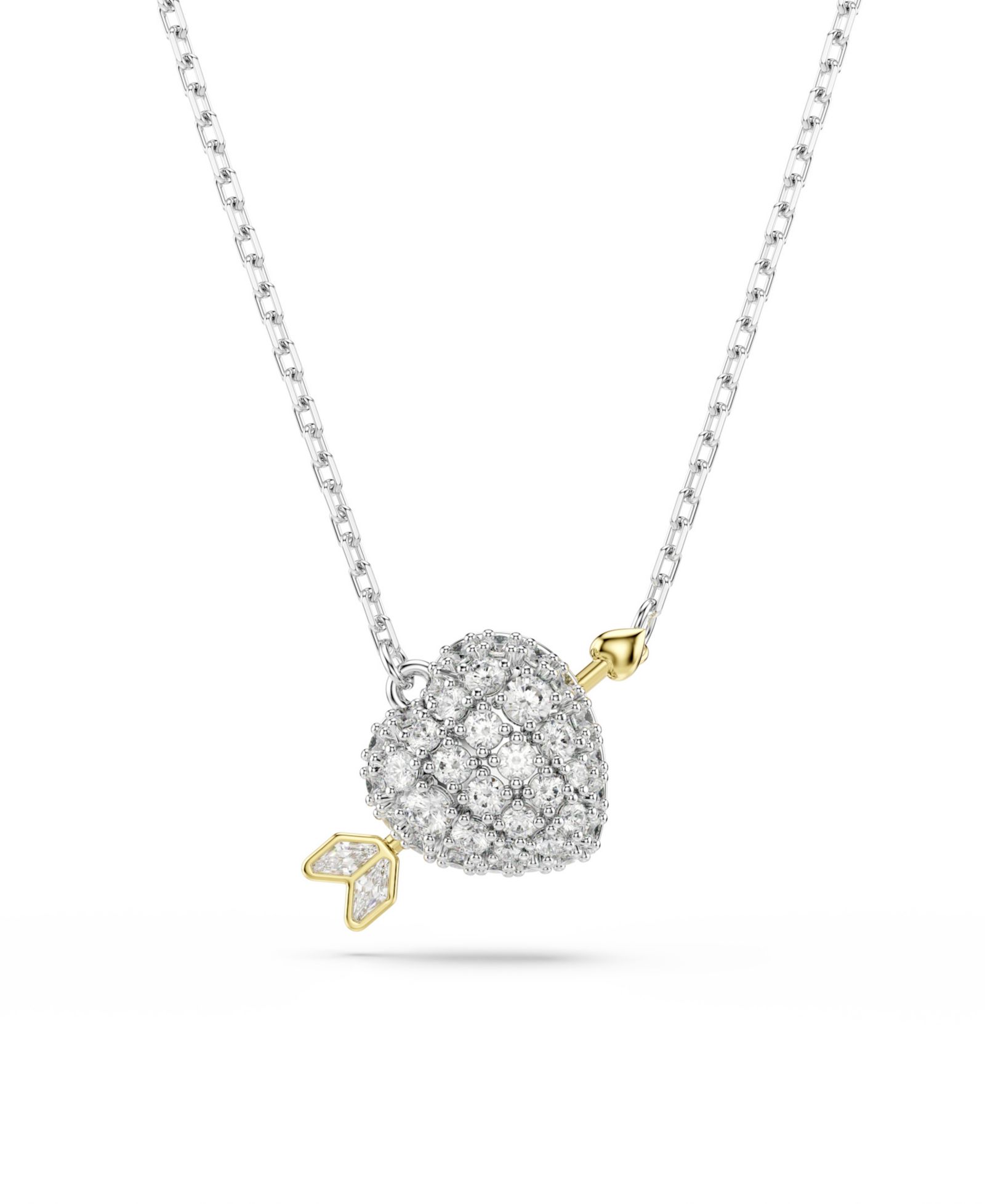 Swarovski Mixed Cuts, Heart, White, Mixed Metal Finish Idyllia Pendant Necklaces