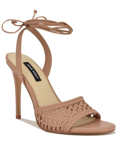 Nine West Women's Merta Woven Tie-Up High Stiletto Sandals