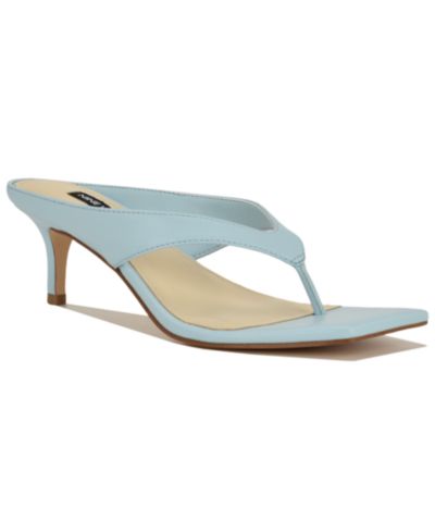 Nine West Women's Olanna Thong Kitten Heel Dress Sandals