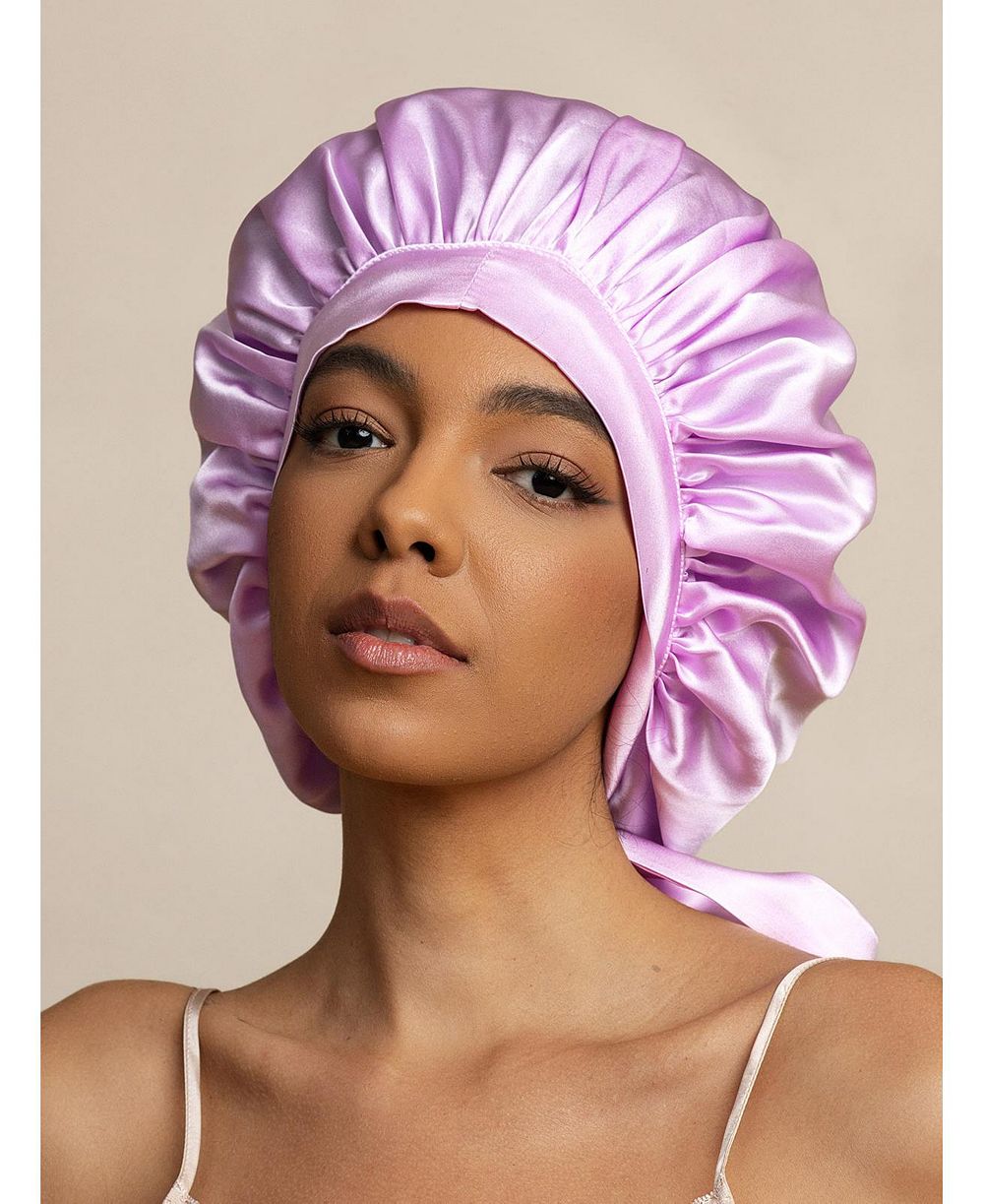SilkSilky Women's Mulberry Silk Bonnet with Long Ribbons