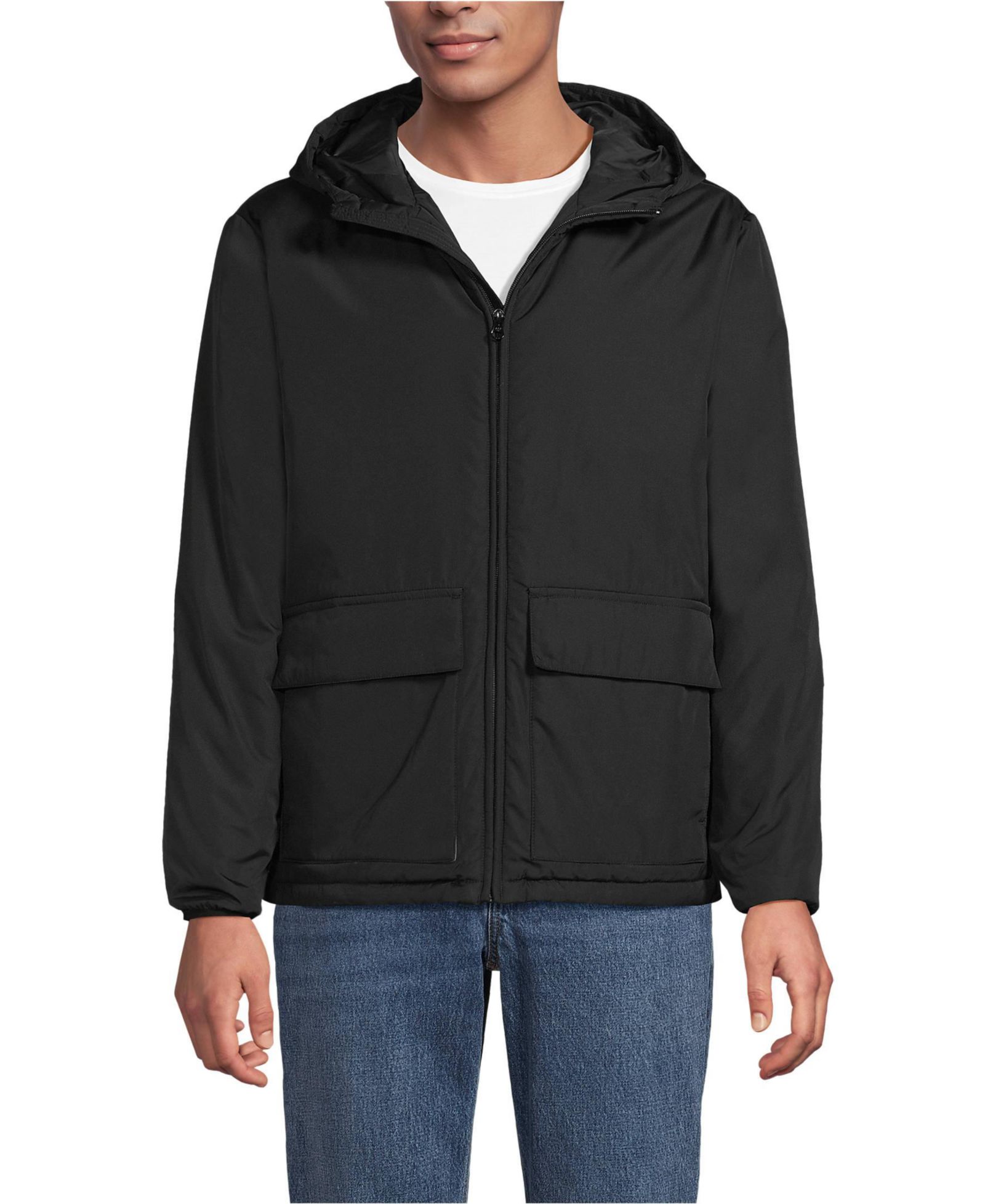 Lands' End Куртка с капюшоном FeatherFree, утепленная, для больших и высоких
