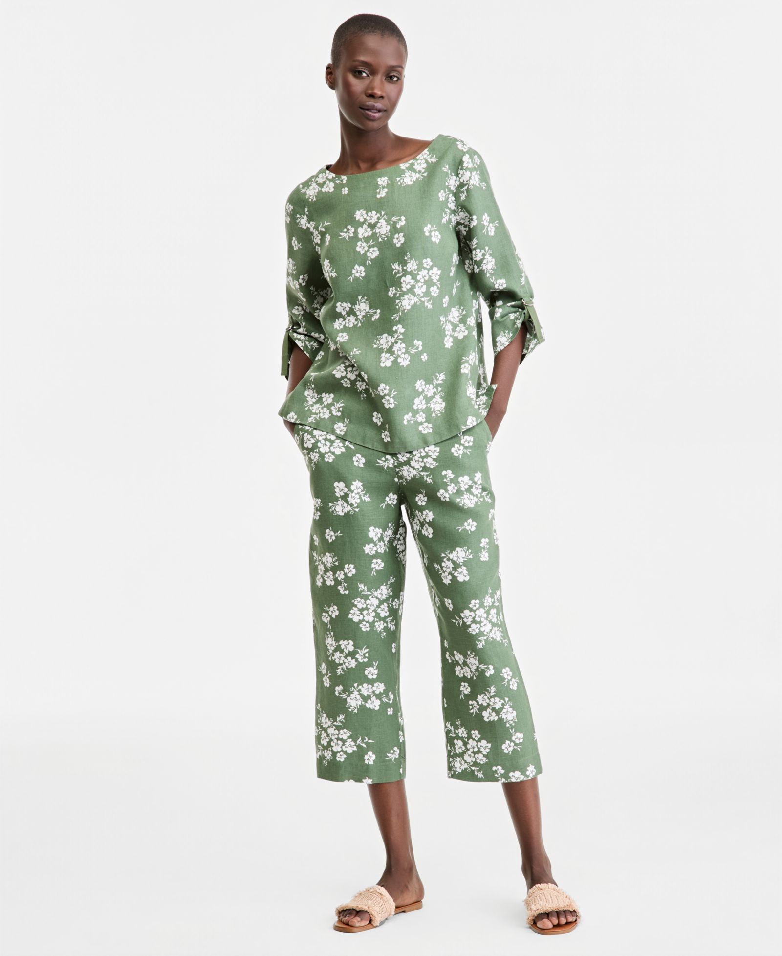 Charter Club Women's Lined Printed Cropped Pants, Macy's Exclusive