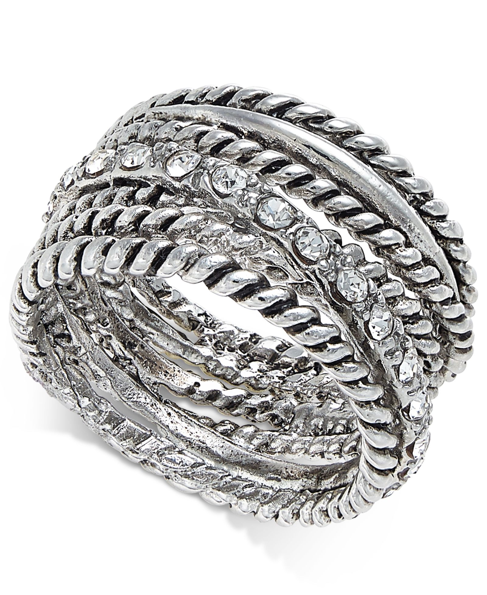 Кольцо I.N.C. International Concepts Textured Pavé Statement