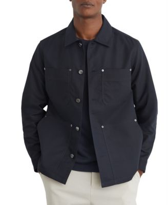 REISS Men's Yorker Cotton-Twill Four-Pocket Overshirt