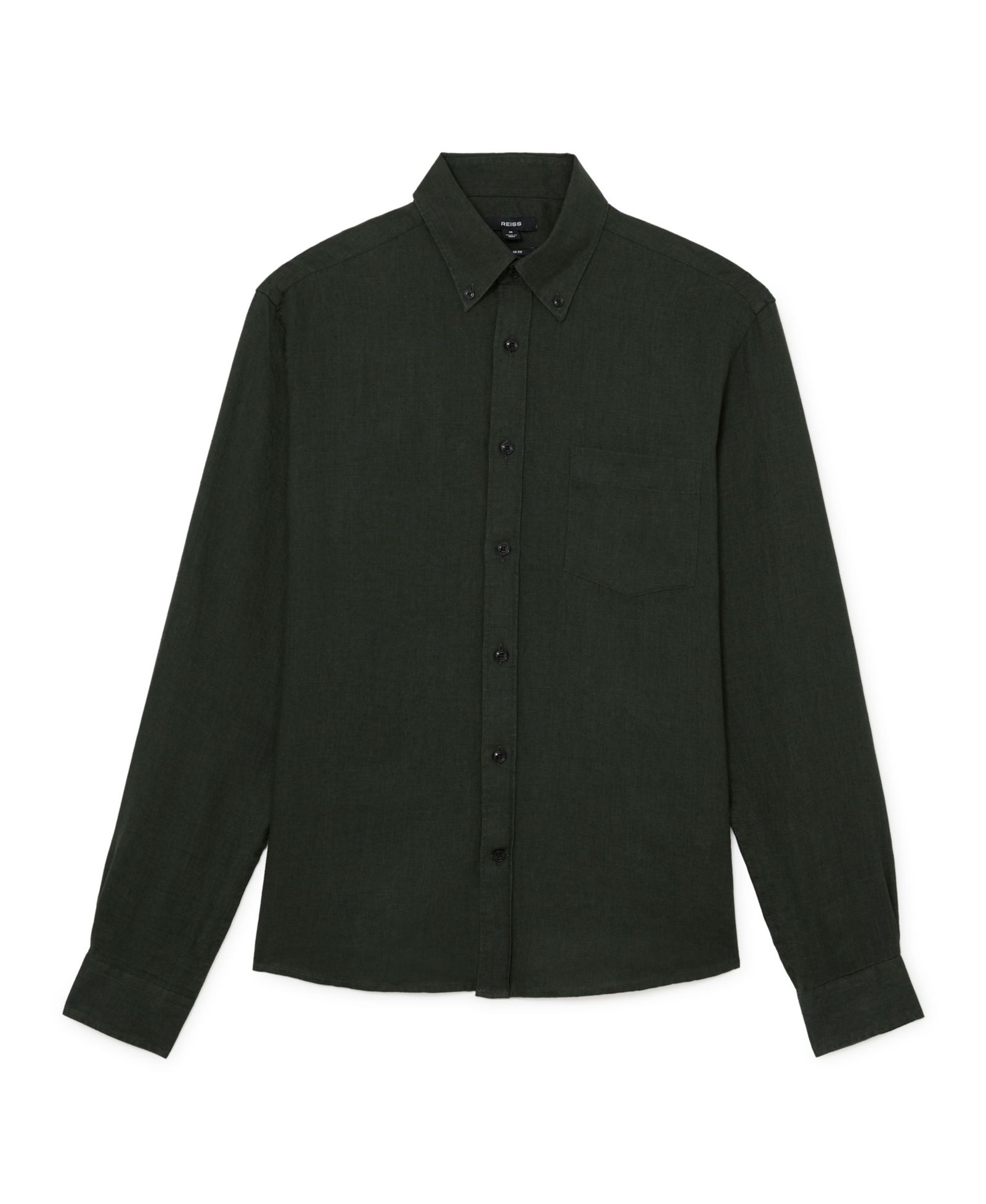 REISS Men's Queens Linen Regular-Fit Button-Down Shirt