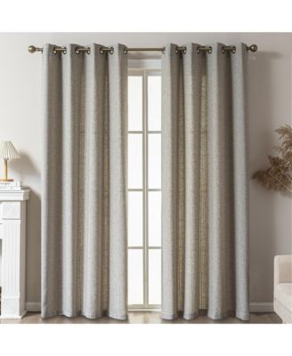Парные шторы Awesome Home из смесового льна, однотонные в полоску, для затемнения комнаты