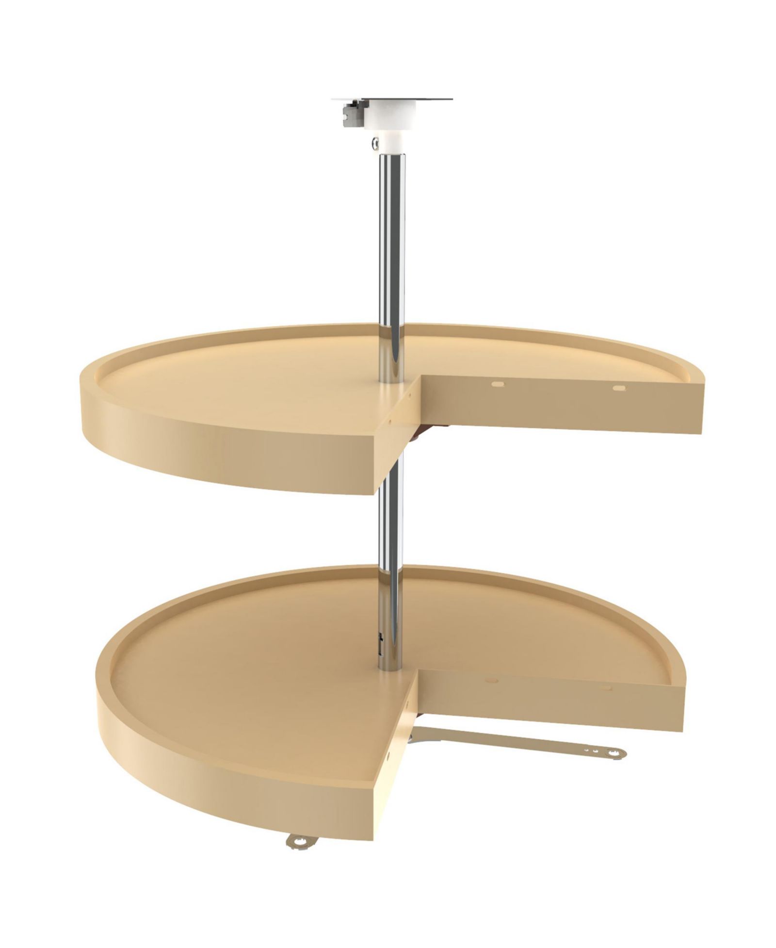 Rev-A-Shelf 24'' Lazy Susan Pie-Cut Polymer 2-Shelf, Almond, 6942-24-15-52