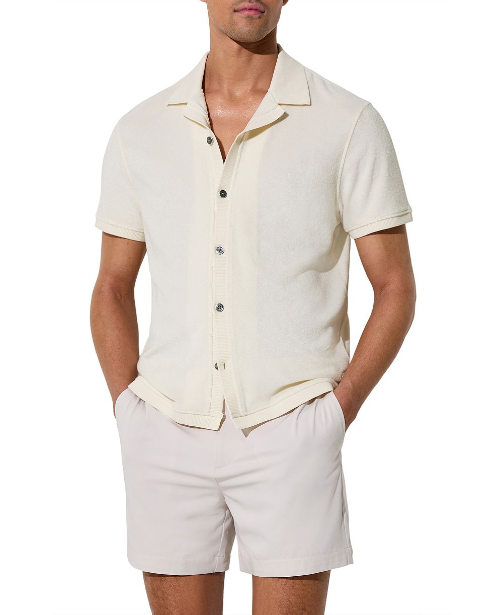 REISS Мужская рубашка с коротким рукавом Eden Towelling