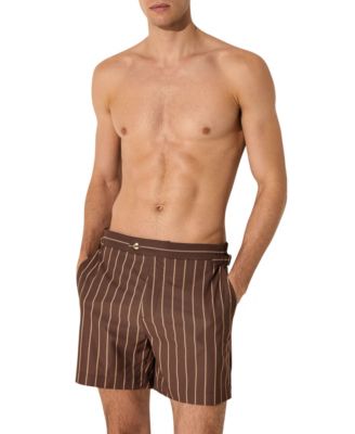 REISS Men's Presley Pinstripe Side-Adjuster Swim Shorts