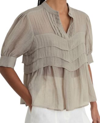 REISS Women's Georgia Frill Front Top