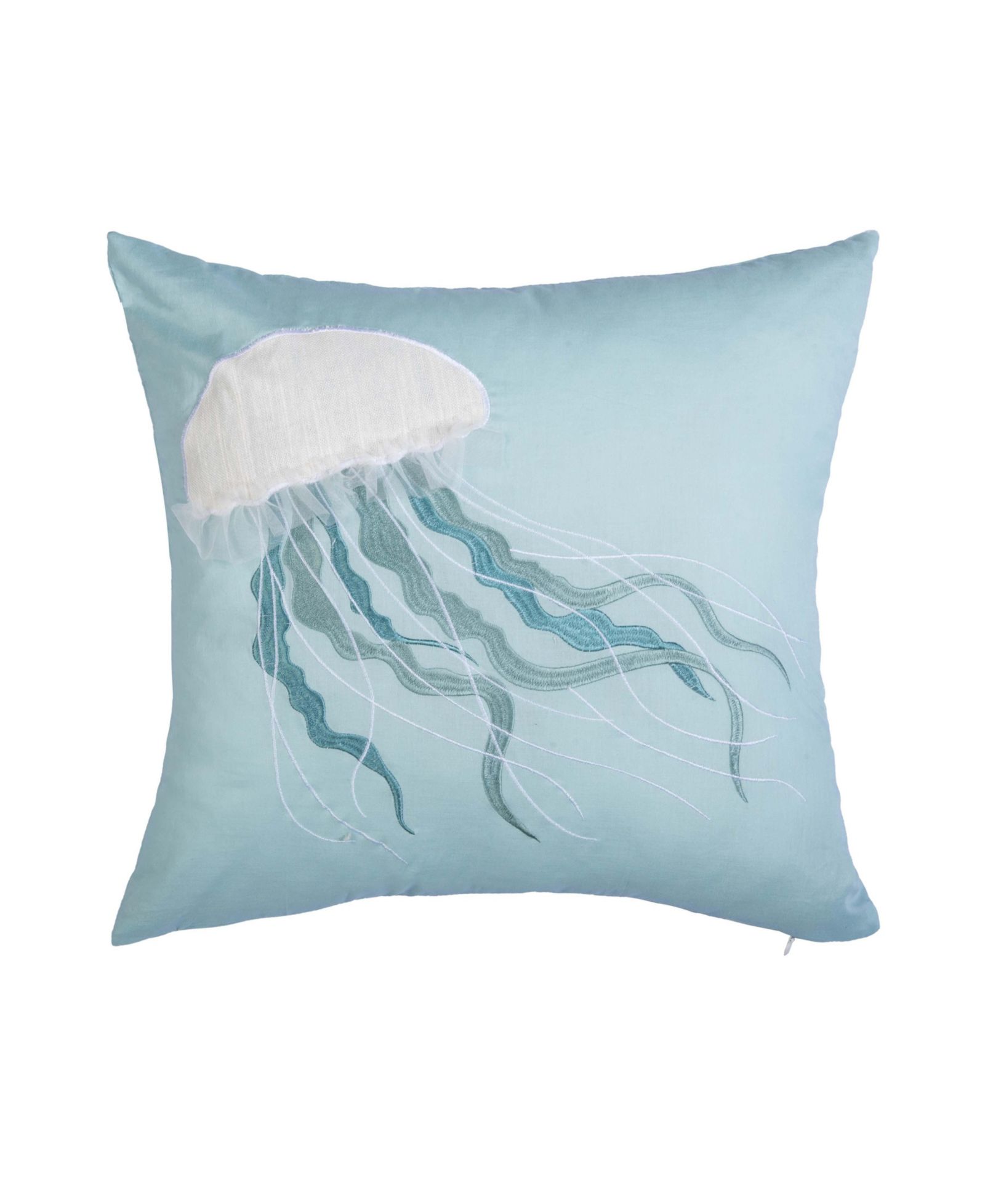 Декоративная наволочка C&F Home Sea Glass Jellyfish Embroidered Throw Pillow 18" x 18"