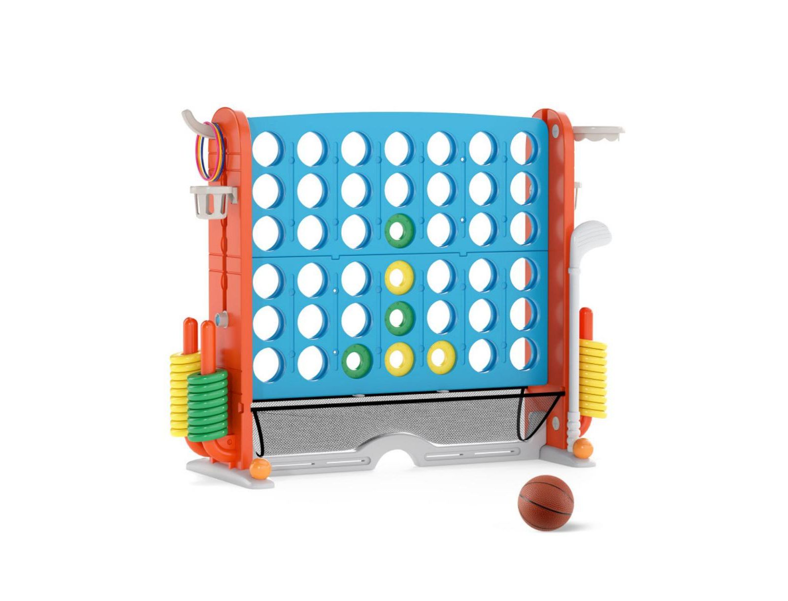 Hongge Jumbo 4 to Score 4-in-1 Game Set with Adjustable Height, Ages 3+