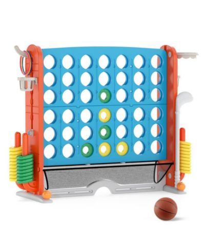 Hongge Jumbo 4 to Score 4-in-1 Game Set with Adjustable Height, Ages 3+