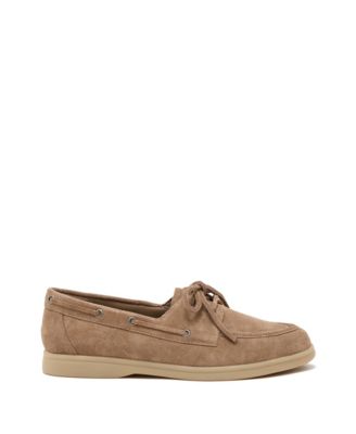 REISS Women's Lola Suede Flat Boat Shoes