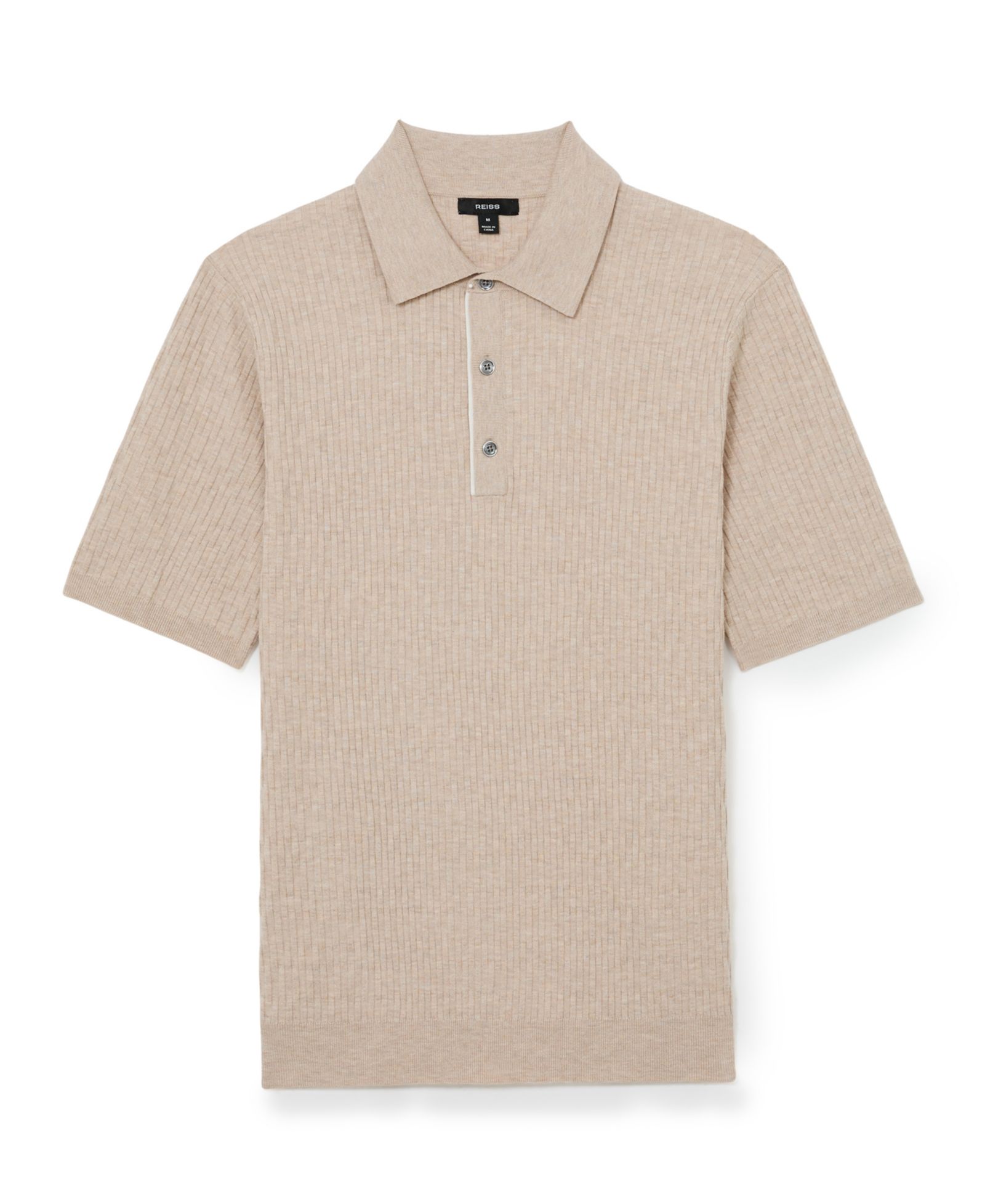 Мужская рубашка поло REISS Men's Era Textured-Knit Half-Button Polo Shirt