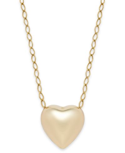 Polished Heart Pendant Necklace in 10k Gold