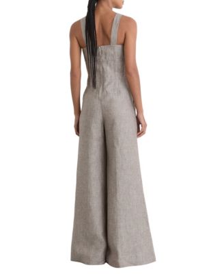 Женский льняной структурированный комбинезон REISS Flora