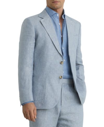REISS Men's Atlantic Tailored-Fit Linen-Twill Single-Breasted Blazer