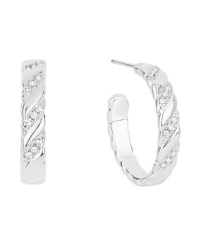 And Now This Cubic Zirconia C Hoop Earrings