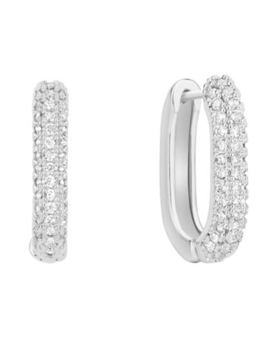 And Now This Cubic Zirconia Hinged Hoop Earring