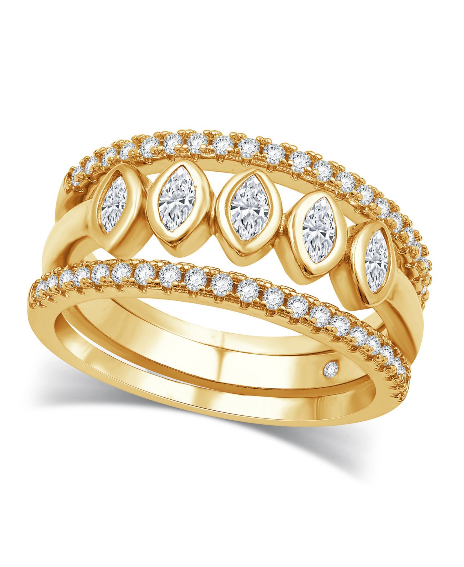 Кольцо And Now This Cubic Zirconia Stack