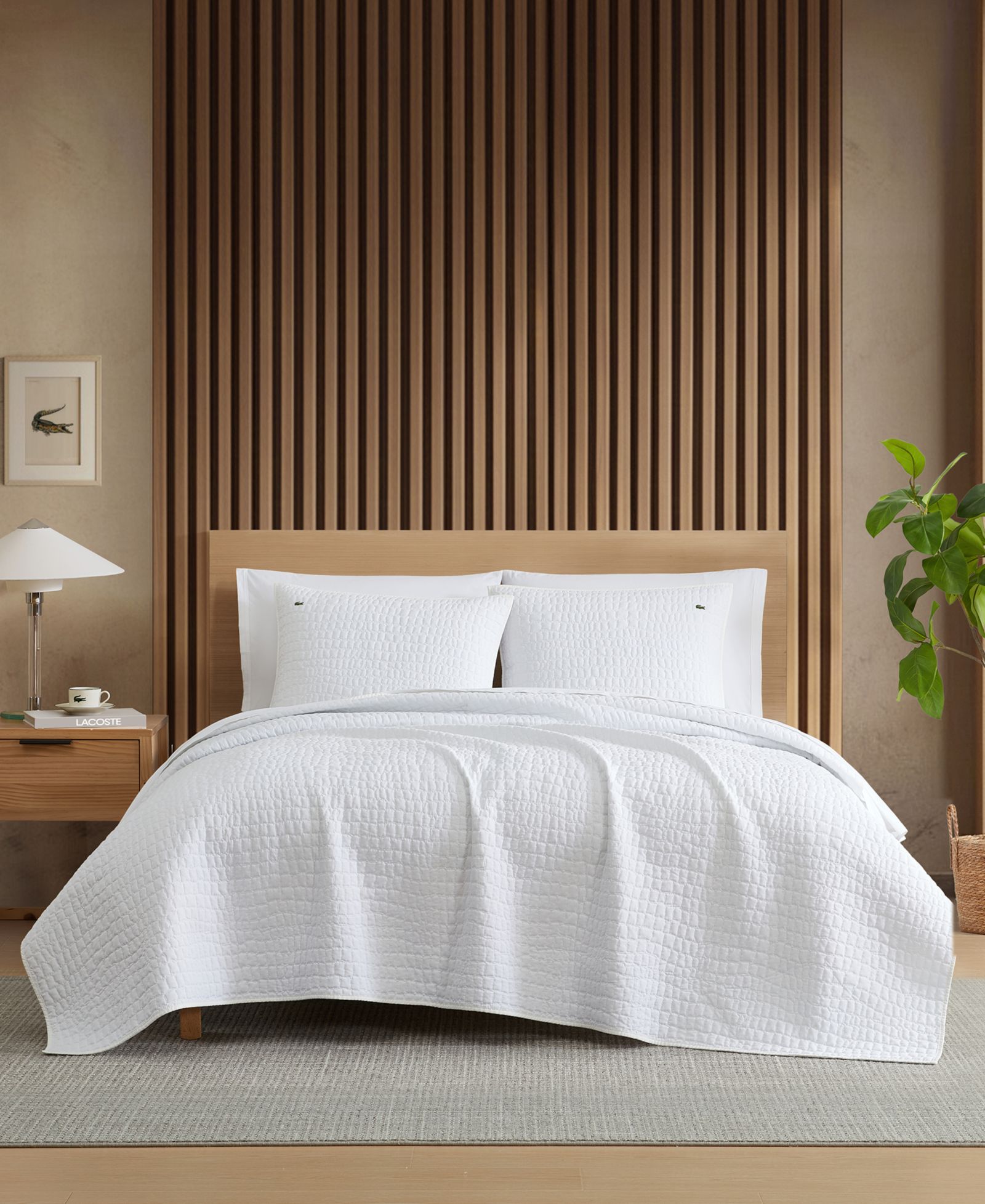 Lacoste Home Croc Scale Cotton 3-Pc. Quilt Set, Full/Queen