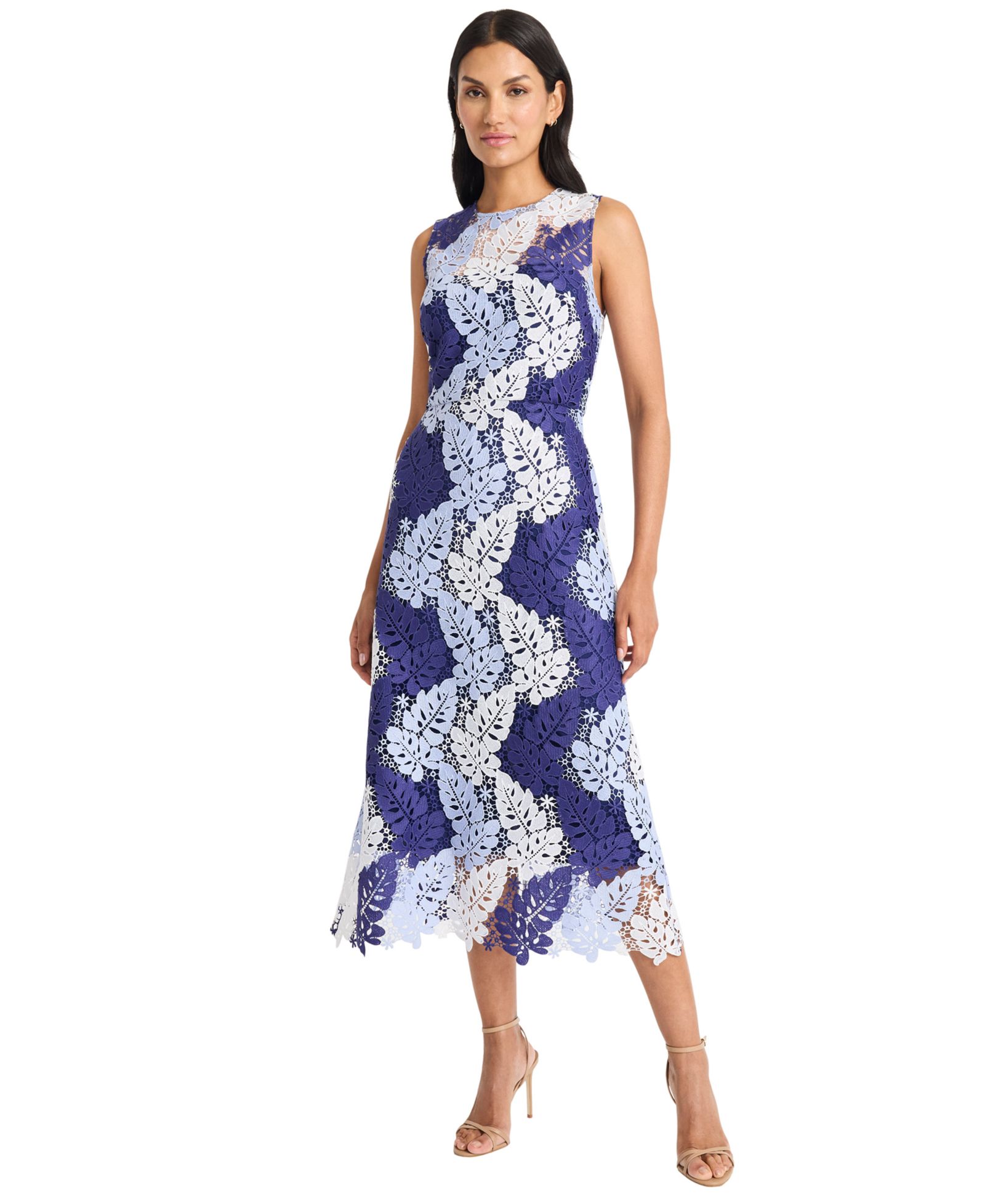 Maggy London Women's Sleeveless Lace Midi Dress