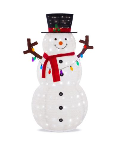Best Choice Products Lighted Pop-Up Snowman, Outdoor Christmas Holiday Decoration w/ LED Lights, Hat, Scarf