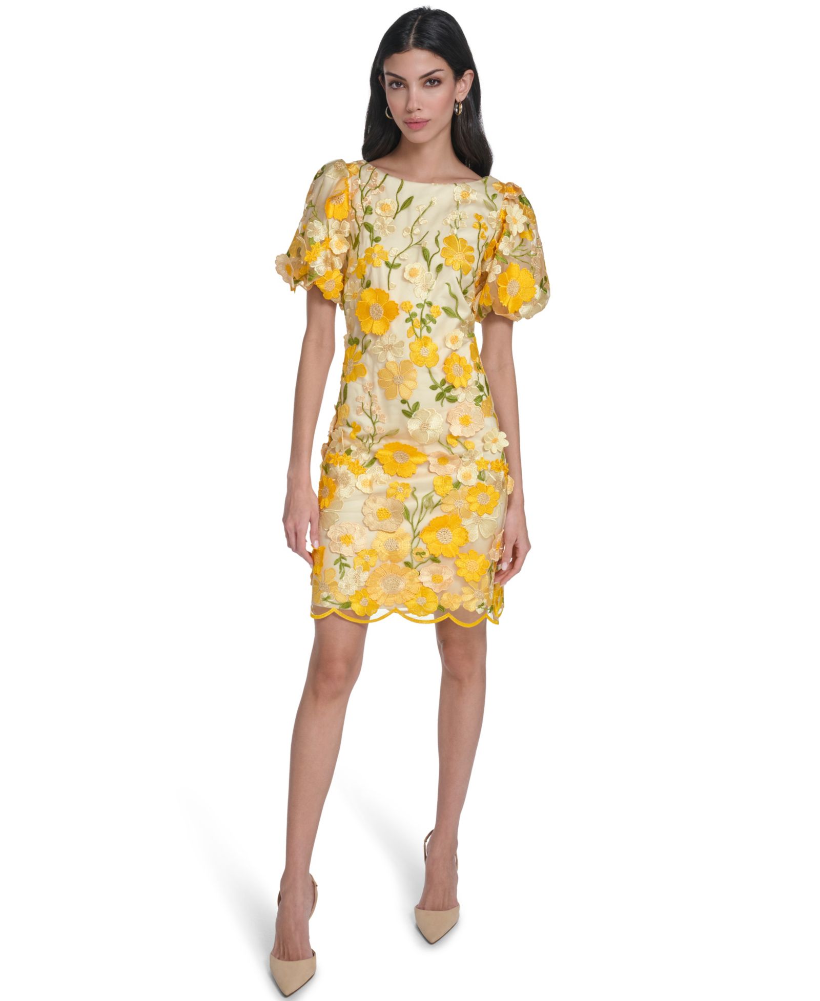 Платье Eliza J Petite Printed Boat Neck