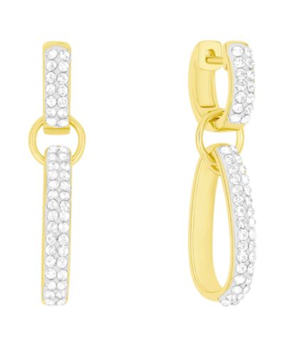 And Now This Crystal Drop Hinged Hoop Earrings