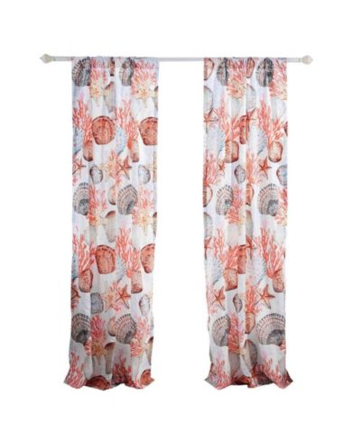 Комплект из двух оконных панелей Greenland Home Fashions Beach Days, 42x84", Coral