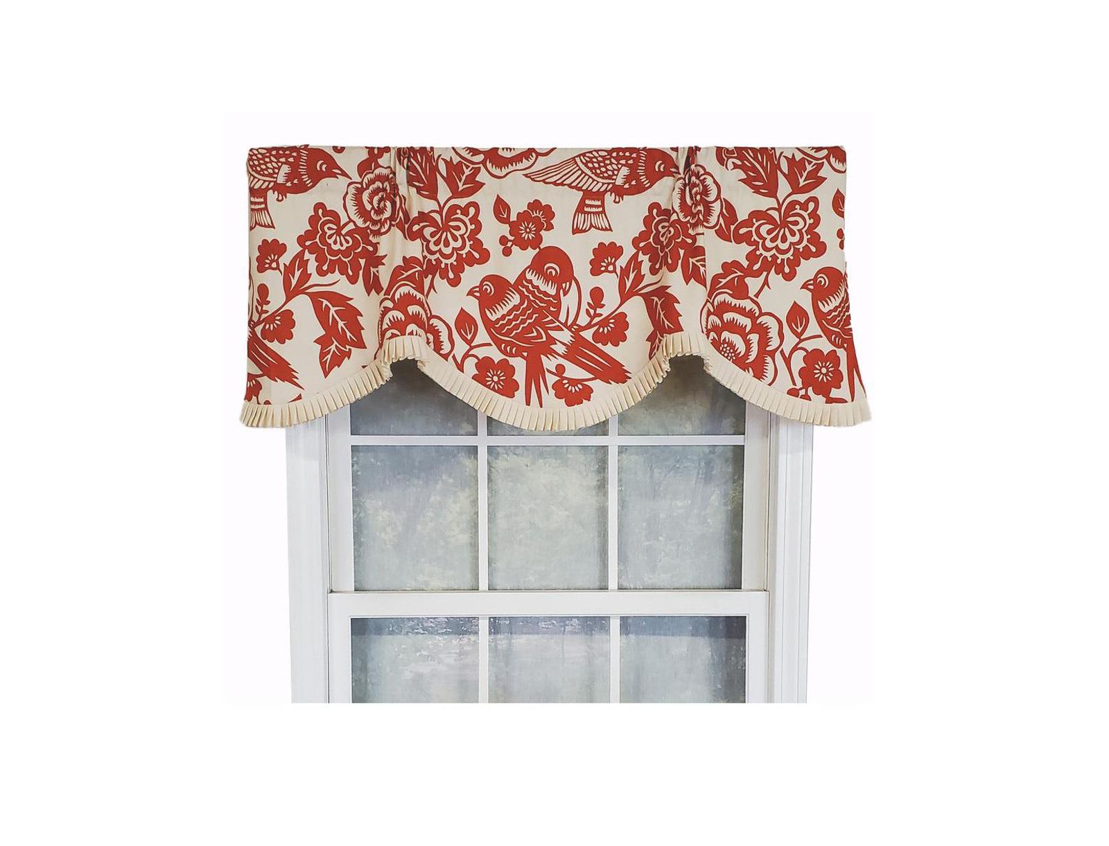 RLF Home Modern Design Classic Lovebird Cornice Style 50" x 17" Window Valance