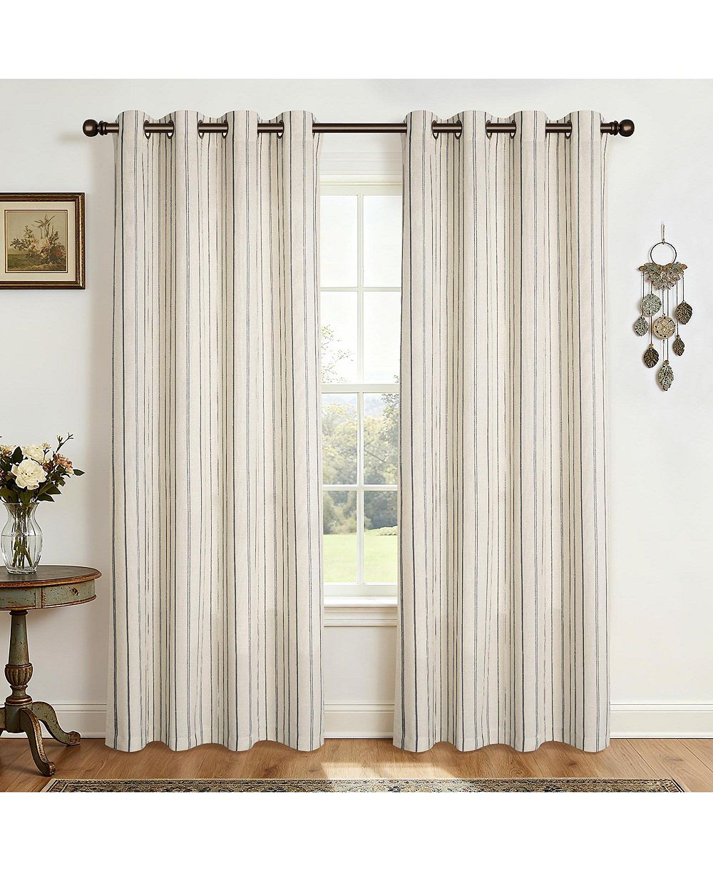 Парные шторы Awesome Home Linen Blend Geometric Striped, light filtering
